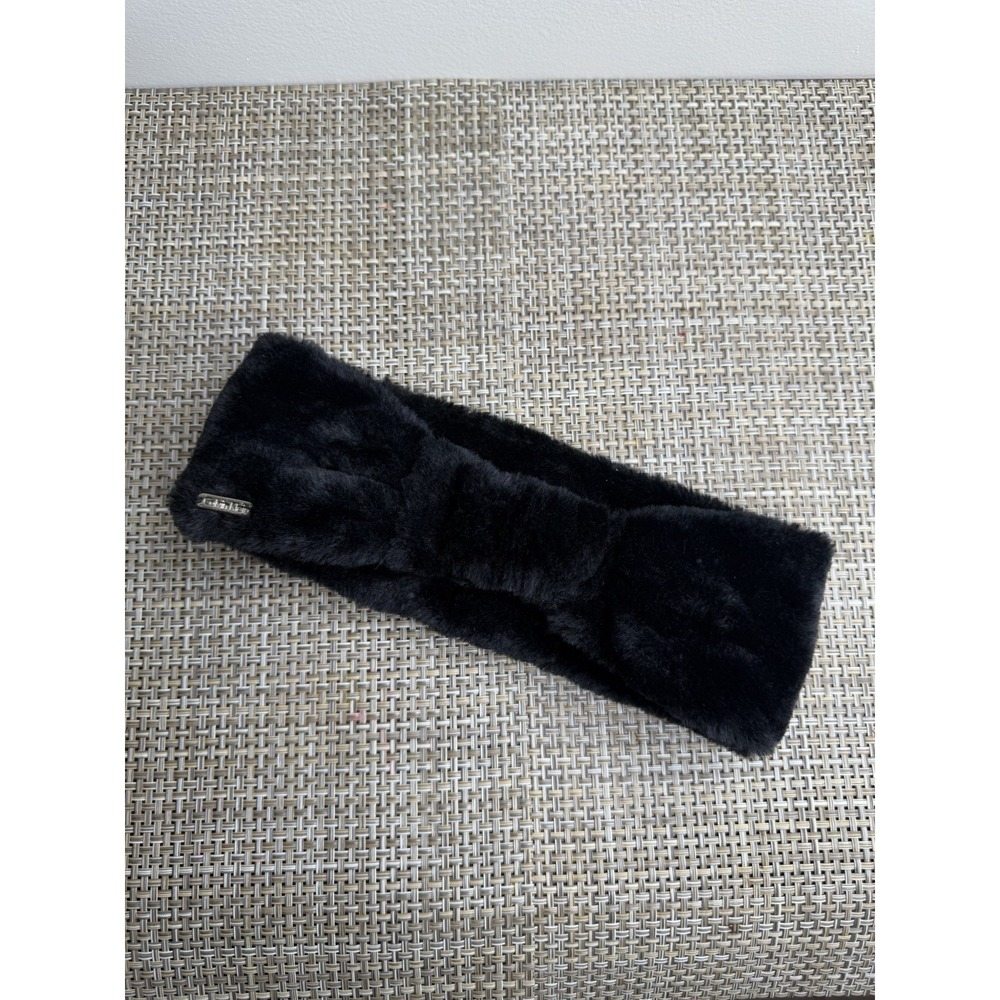Calvin Klein Black Fuzzy Ear warmer One Size